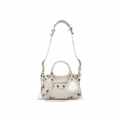 BALENCIAGA NEO CAGOLE SHOULDER BAG IN WHITE 7515231VG9Y9914 (29.2*23.8*5cm)
